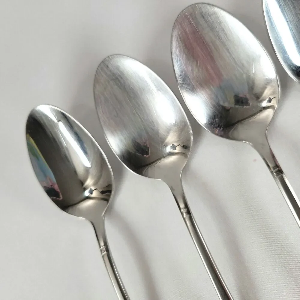 Oneida Satin Jupiter 18/10 Stainless Flatware Set 6 Teaspoons Retro 90s Y2K